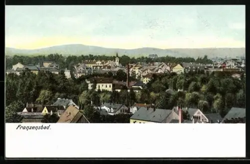 AK Franzensbad, Ortsansicht aus der Vogelschau