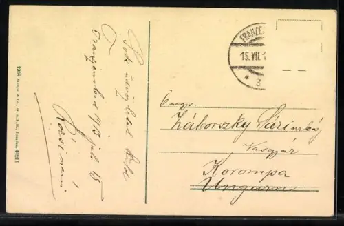 AK Franzensbad, Stadtteich mit Ruderbooten