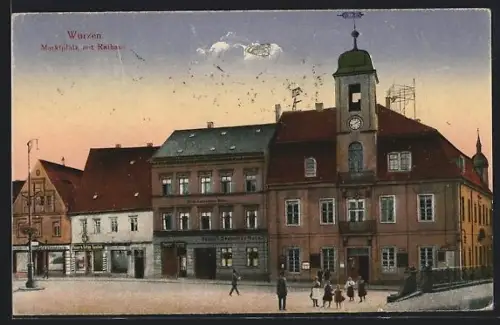 AK Wurzen, Gasthof Deutsches Haus und Rathaus am Marktplatz