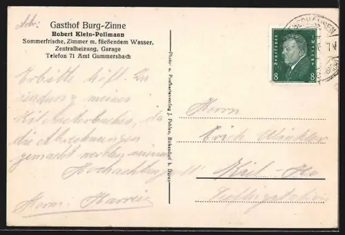 AK Becke-Lautenbach, Gasthof Burg-Zinne, Aggertalsperre