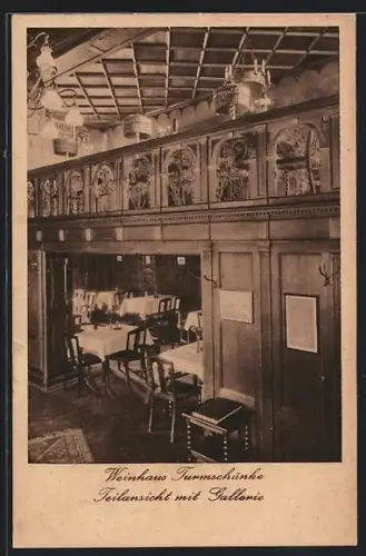 AK Eisenach, Kaiserhof-Gaststätten, Teilansicht mit Galerie aus dem Weinhaus Turmschänke