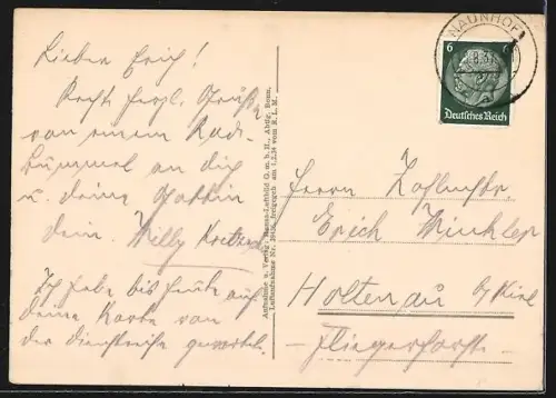 AK Naunhof /Leipzig, Teilansicht mit Strassenpartie, Fliegeraufnahme