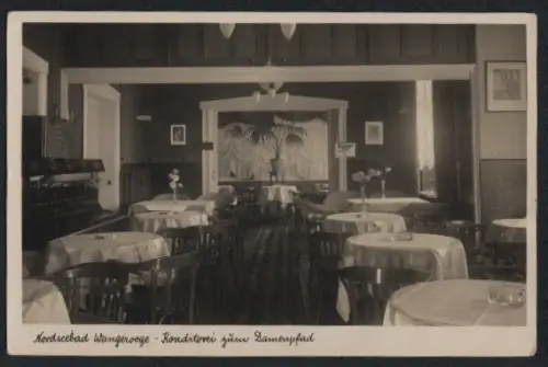 AK Wangerooge, Konditorei & Café zum Damenpfad, Bes. Adolf Folkers, Innenansicht