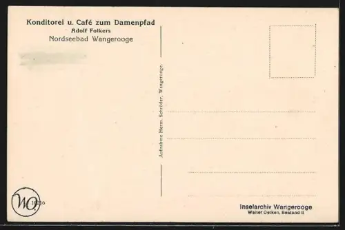 AK Wangerooge, Nordseebad, Konditorei zum Damenpfad, Innenansicht