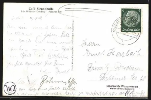 AK Wangerooge, Nordseebad, Cafe Strandhallen-Terrasse