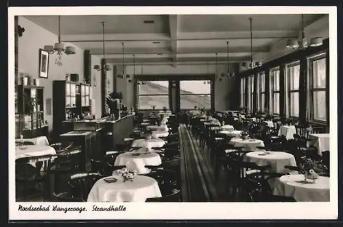 AK Wangerooge, Nordseebad, Cafe u. Restaurant Strandhalle, Innenansicht