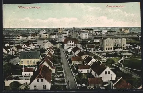 AK Wangerooge, Gesamtansicht mit Strassenpartie