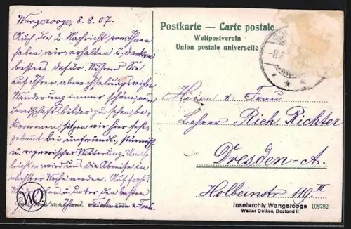 AK Wangerooge, Gesamtansicht mit Strassenpartie