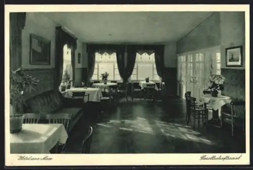 AK Wangerooge, Nordseebad, Hotel am Meer, Gesellschaftssaal, Innenansicht