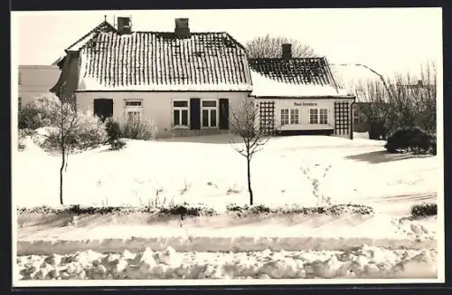 AK Wangerooge, Hotel Haus Seestern im Schnee