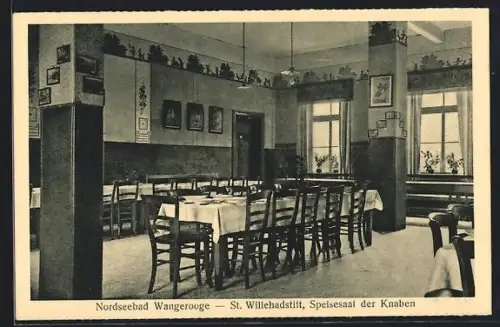 AK Wangerooge, St. Willehadstift, Speisesaal der Knaben