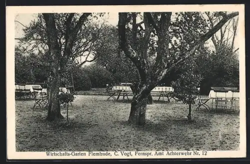 AK Flemhude, Gasthaus-Garten C. Vogt