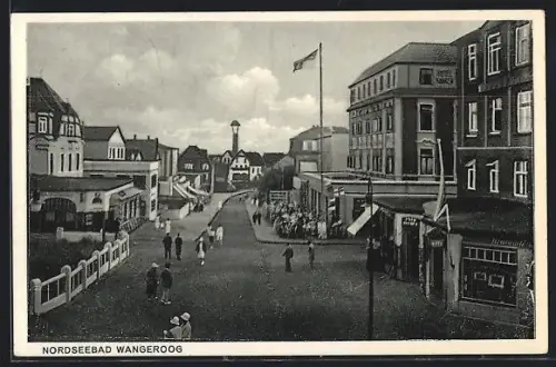 AK Wangeroog, Zedeliusstrasse mit Hotels und Geschäften