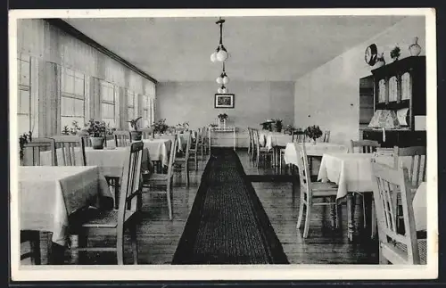 AK Wangerooge, Hotel Henriette, Besitzer G. Müller, Innenansicht Speisesaal