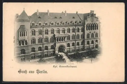 AK Berlin-Tiergarten, Kgl. Gesundheitsamt, Klopstockstrasse