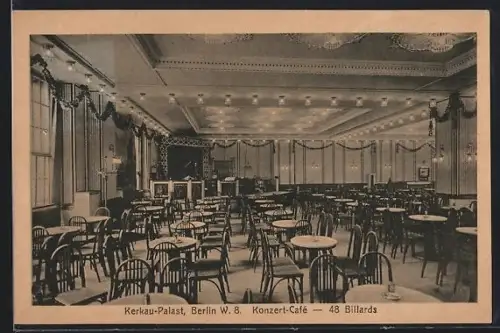 AK Berlin, Konzert-Cafe Kerkau-Palast, Behrenstrasse 48-49, Innenansicht