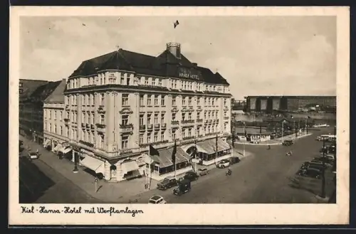 AK Kiel, Hansa-Hotel, parkende Autos, Strassenverkehr