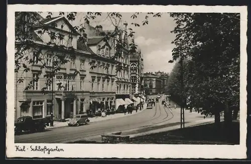 AK Kiel, Strassenpartie am Schlossgarten