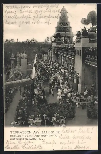 AK Berlin-Halensee, Terrassen am Halensee, Kurfürstendamm 124 a