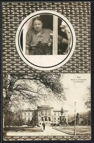 AK Kiel, Universität im Schlossgarten, Frau am Fenster