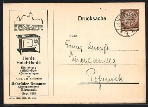 AK Eisenach, Gebrüder Demmer AG, Herde und Hotel-Herde
