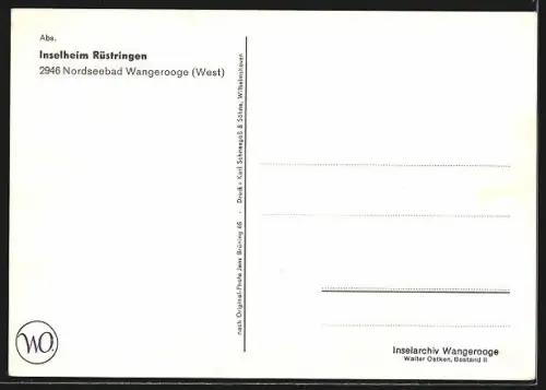 AK Wangerooge, Nordseebad, Inselheim Rüstringen