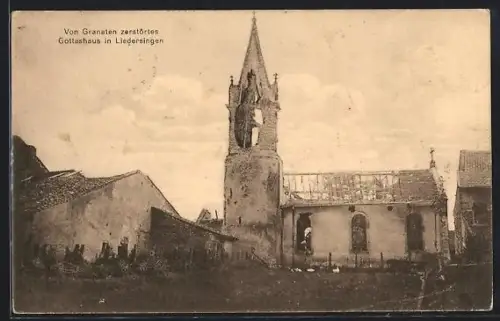 AK Liedersingen, Von Granaten zerstörtes Gotteshaus