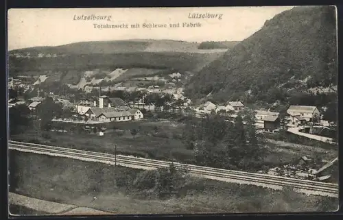 AK Lütselbourg, Ansicht mit Schleuse und Fabrik