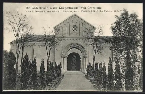 AK Gravelotte, Gedenkhalle und der Kriegerfriedhof