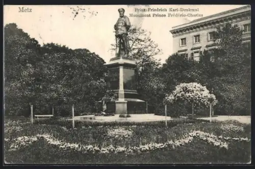 AK Metz, Monument Prince Frédéric-Charles dans le parc
