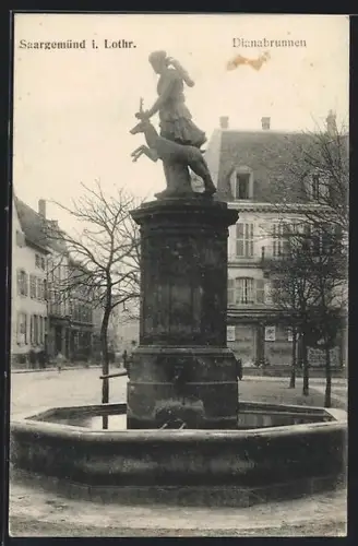 AK Saargemünd i. Lothr., Dianabrunnen