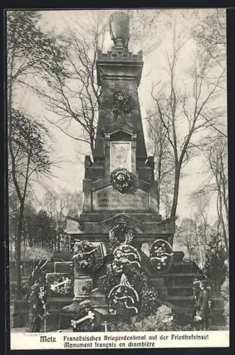 AK Metz, Monument francais en cimetière
