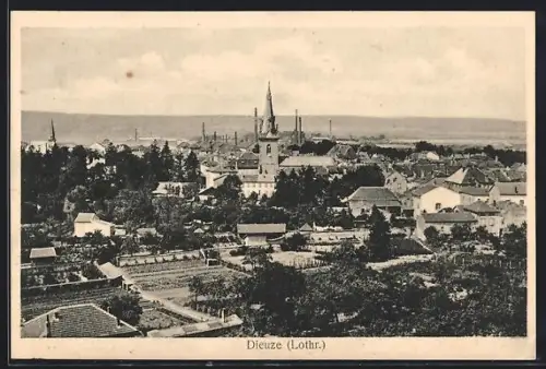 AK Dieuze /Lothr., Vue générale avec église et paysage environnant