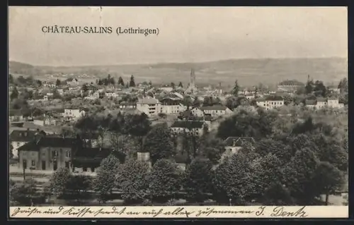 AK Château-Salins /Lothringen, Vue panoramique de la ville en Lorraine