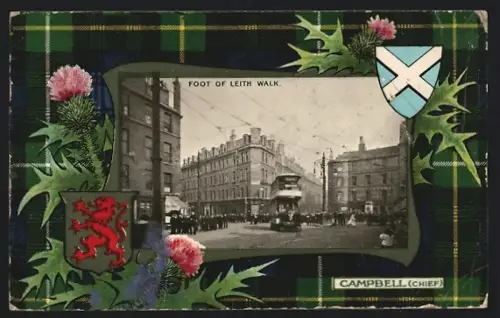 AK Campbell, Foot of Leith Walk, Strassenbahn