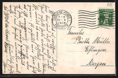 AK La Chaux-de-Fonds, Rue Leopold Robert, Strassenbahn