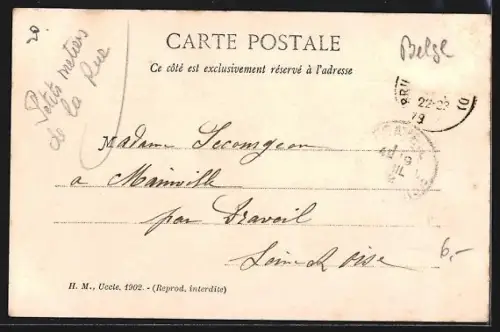 AK Bruxelles, Place de Brouckère, Strassenbahn