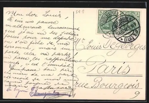 AK Mülhausen i. E., Wildemannstrasse mit Strassenbahn