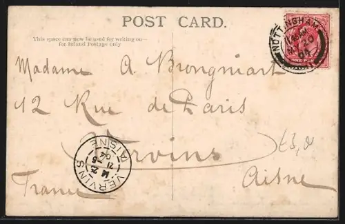 AK Nottingham, Market Place, Strassenbahn