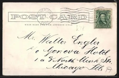 AK Denver, Street View, Strassenbahn