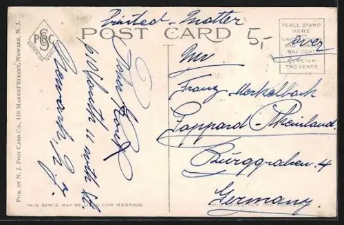 AK Newark, NJ, Broad Street, looking South, Strassenbahn