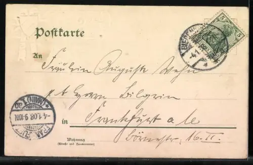 Lithographie Junge Schwarzwälderin läuft ein Stück mit dem Uhrenhändler