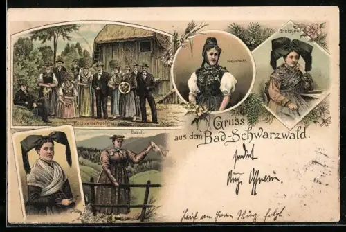 AK Hochzeitstrachten im Bad.-Schwarzwald, Neustadt, Breisgau