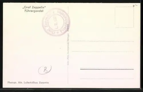 AK Luftschiff Graf Zeppelin vor dem Start, Führergondel