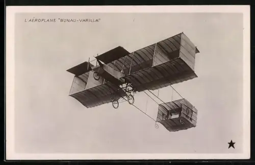 AK Französisches Flugzeug Bunau-Varilla im Fluge