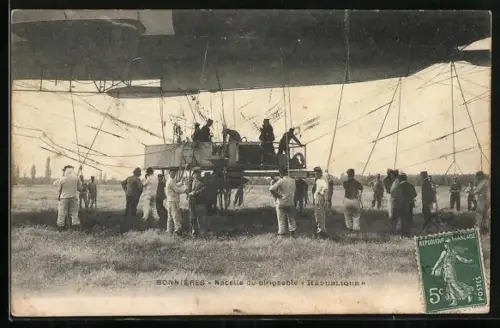 AK Sonnieres, Führergondel vom französischen Zeppelin République