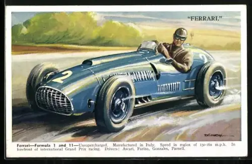 AK Italienisches Rennauto Ferrari der Formel 1, Autorennen