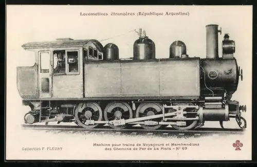 AK Locomotives etrangeres, Machine pour trains de Voyageurs et Marehondisis des Chemins de Fer de La Plata No. 60