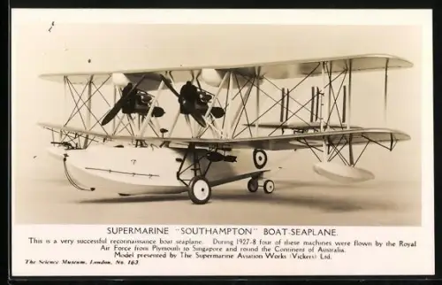 AK Wasserflugzeug Supermarine Southampton für Aufklärungszwecke
