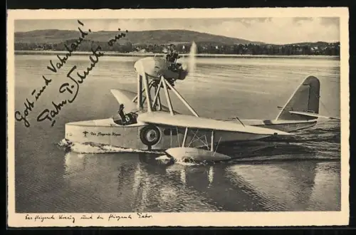 AK Wasserflugzeug auf dem See